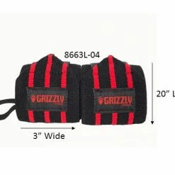 WebCitz - The Fitness Store Grizzly Heavy Duty Red Line Wrist Wraps Sports Medical
