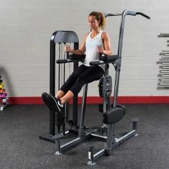 WebCitz - The Fitness Store Dual Station Machines Body Solid Weight Assist Knee Raise, Dip And Chin Station