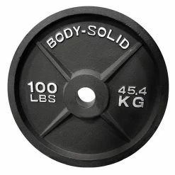 WebCitz - The Fitness Store Body Solid Black Cast Iron Olympic Plates - Each Free Weights