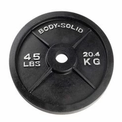WebCitz - The Fitness Store Body Solid Black Cast Iron Olympic Plates - Each Free Weights