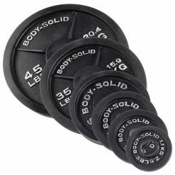 WebCitz - The Fitness Store Body Solid Black Cast Iron Olympic Plates - Each Free Weights