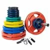 WebCitz - The Fitness Store Body Solid 400 Lb Color Rubber Grip Olympic Weight Set