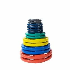 WebCitz - The Fitness Store Body Solid 255 Lb Color Grip Olympic Plate Set