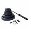WebCitz - The Fitness Store Body Solid 300 Lb Cast Iron Olympic Weight Set With Bar And Collars Free Weights