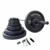 WebCitz - The Fitness Store Body Solid 400 Lb Cast Iron Olympic Weight Set With Bar And Collars Free Weights