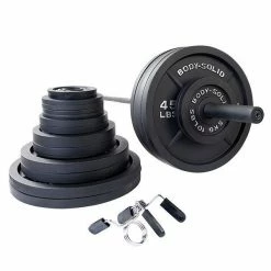 WebCitz - The Fitness Store Body Solid 500 Lb Cast Iron Olympic Weight Set With Bar And Collars