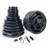 WebCitz - The Fitness Store Free Weights Body Solid 500 Lb Rubber Grip Olympic Weight Set With Bar And Collars