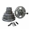 WebCitz - The Fitness Store Free Weights Body Solid 400 Lb Gray Cast Iron Grip Olympic Weight Set With Bar And Collars