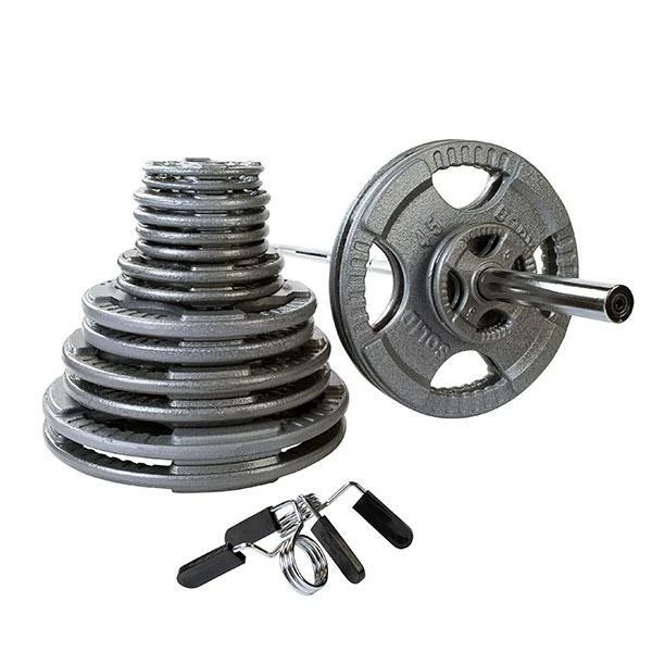 WebCitz - The Fitness Store Free Weights Body Solid 400 Lb Gray Cast Iron Grip Olympic Weight Set With Bar And Collars 3 WebCitz - The Fitness Store Free Weights Body Solid 400 Lb Gray Cast Iron Grip Olympic Weight Set With Bar And Collars