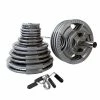 WebCitz - The Fitness Store Free Weights Body Solid 500 Lb Gray Cast Iron Grip Olympic Weight Set With Bar And Collars