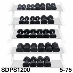 WebCitz - The Fitness Store Body Solid 5 To 75 Lb Rubber Round Dumbbell Set