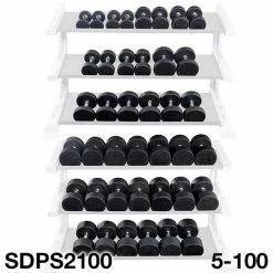 WebCitz - The Fitness Store Body Solid 5 To 100 Lb Rubber Round Dumbbell Set Free Weights