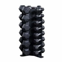 WebCitz - The Fitness Store Body Solid 5 Thru 50 Lb Rubber Hex Dumbbell Set Free Weights