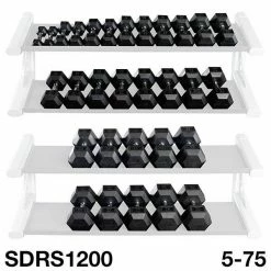 WebCitz - The Fitness Store Body Solid 5 Thru 75 Lb Rubber Hex Dumbbell Set