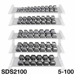 WebCitz - The Fitness Store Body Solid 5 To 100 Lb Hex Dumbbells Set Free Weights