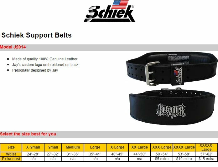 WebCitz - The Fitness Store Schiek Model J2014 Jay Cutler 4" Black Leather Lifting Belt Accessories 4 WebCitz - The Fitness Store Schiek Model J2014 Jay Cutler 4" Black Leather Lifting Belt Accessories