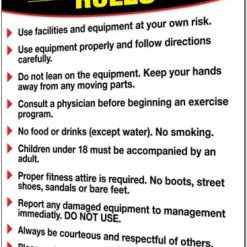 WebCitz - The Fitness Store Fitness Area Rules Poster