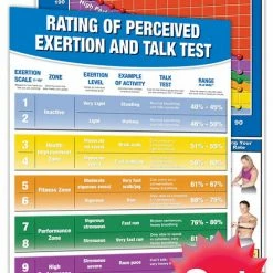 WebCitz - The Fitness Store Accessories Heart Rate Chart And Rating Of Perceived Exertion Chart Heart Rate Set - Laminated