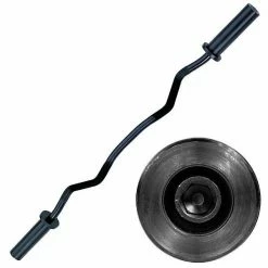 WebCitz - The Fitness Store Body Solid Olympic Curl Bar - Black Free Weights