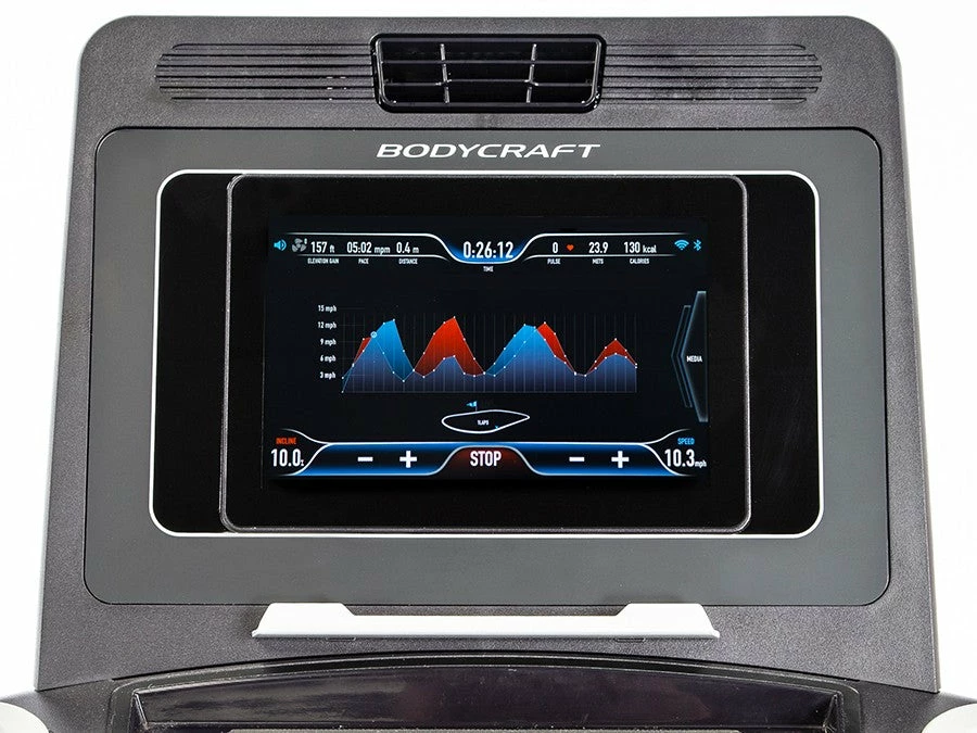 WebCitz - The Fitness Store BodyCraft T400-10LCD Series Folding Treadmill W/10" LCD Display Cardio 5 WebCitz - The Fitness Store BodyCraft T400-10LCD Series Folding Treadmill W/10" LCD Display Cardio